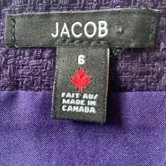 Jacob Purple knit, fully lined, mini skirt ,  size 6. - Picture 5 of 7